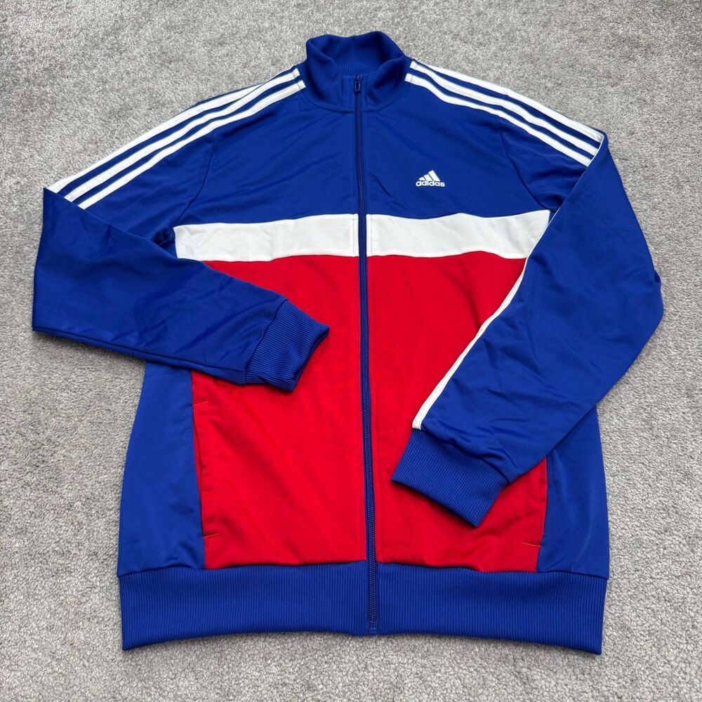 Adidas Aeroready Track Jacket Youth 15-16 XL Blue Red White Full Zip Active